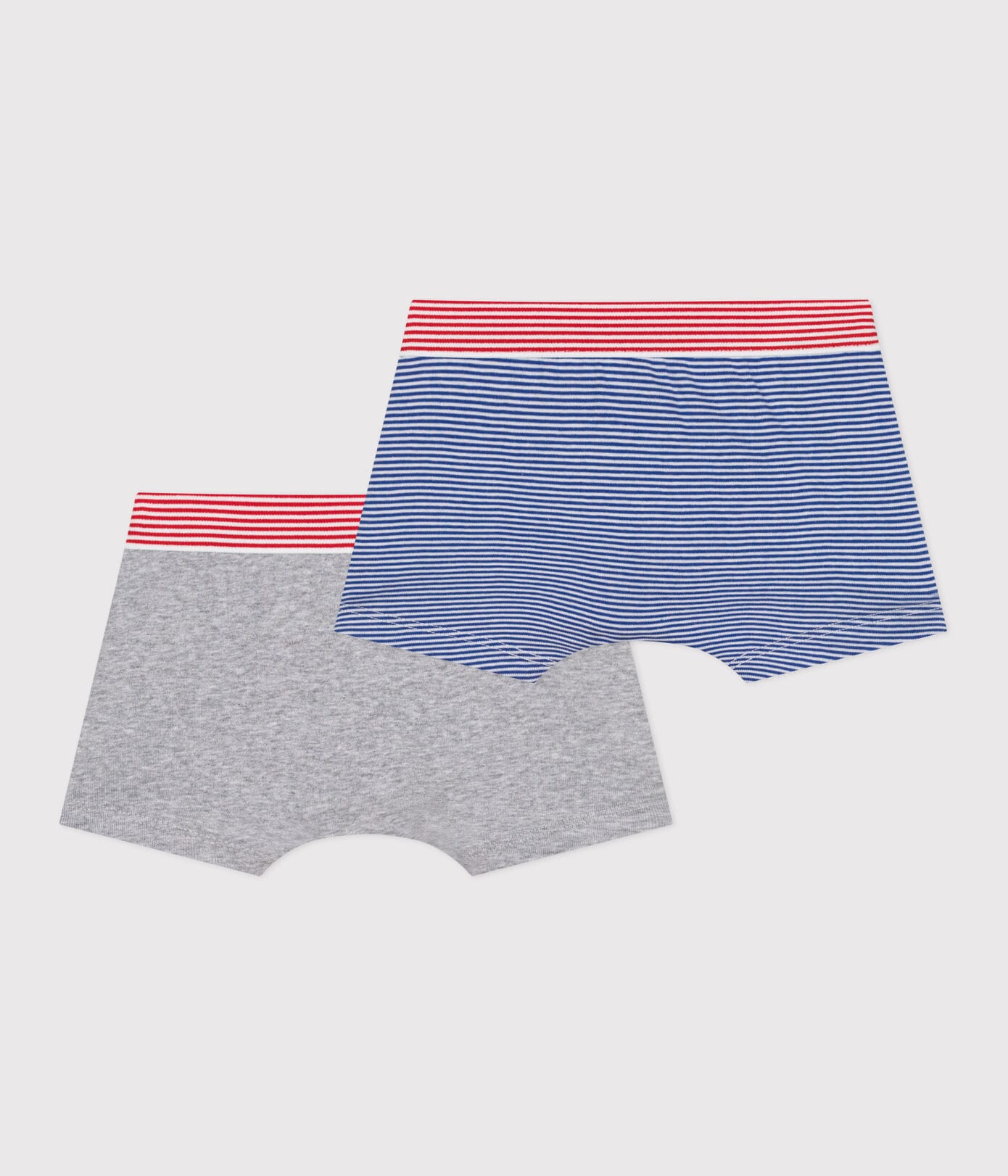 Petit Bateau Boxershort Gestreept Blauw-Grijs - 2 stuks
