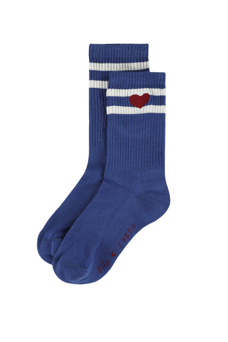 Elle and Rapha Kids Sokken Ink Blue Heart