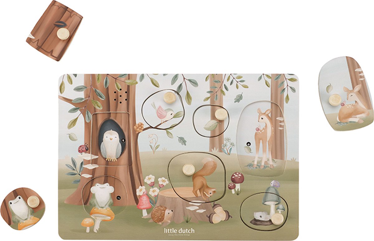 Little Dutch Geluidenpuzzel Forest Friends FSC