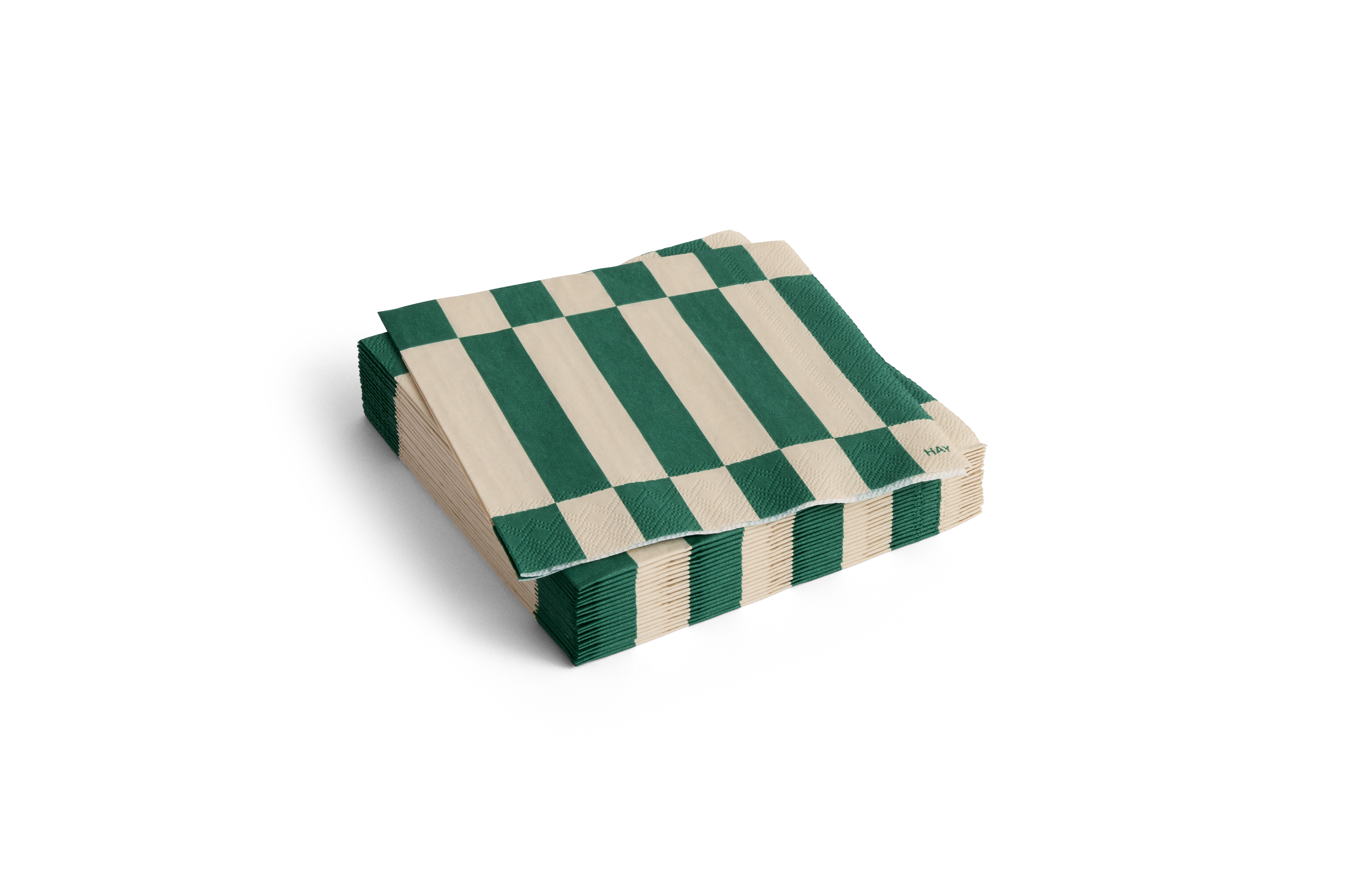 HAY Coctailservetten Off White-Green 12.5x12.5 cm - 20 stuks