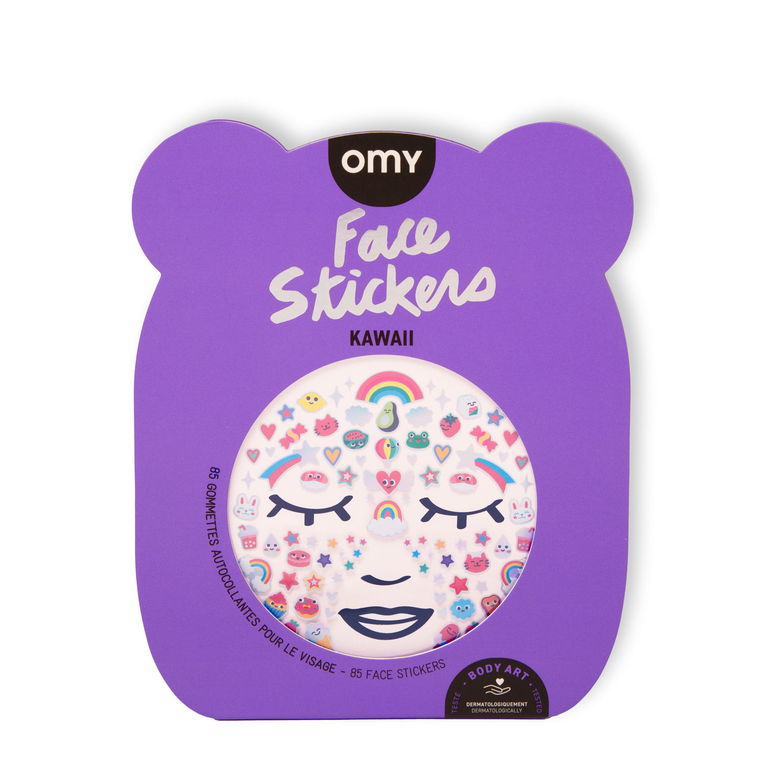 Omy Gezichtstickers Kawai 85 stuks assorti - Body Art