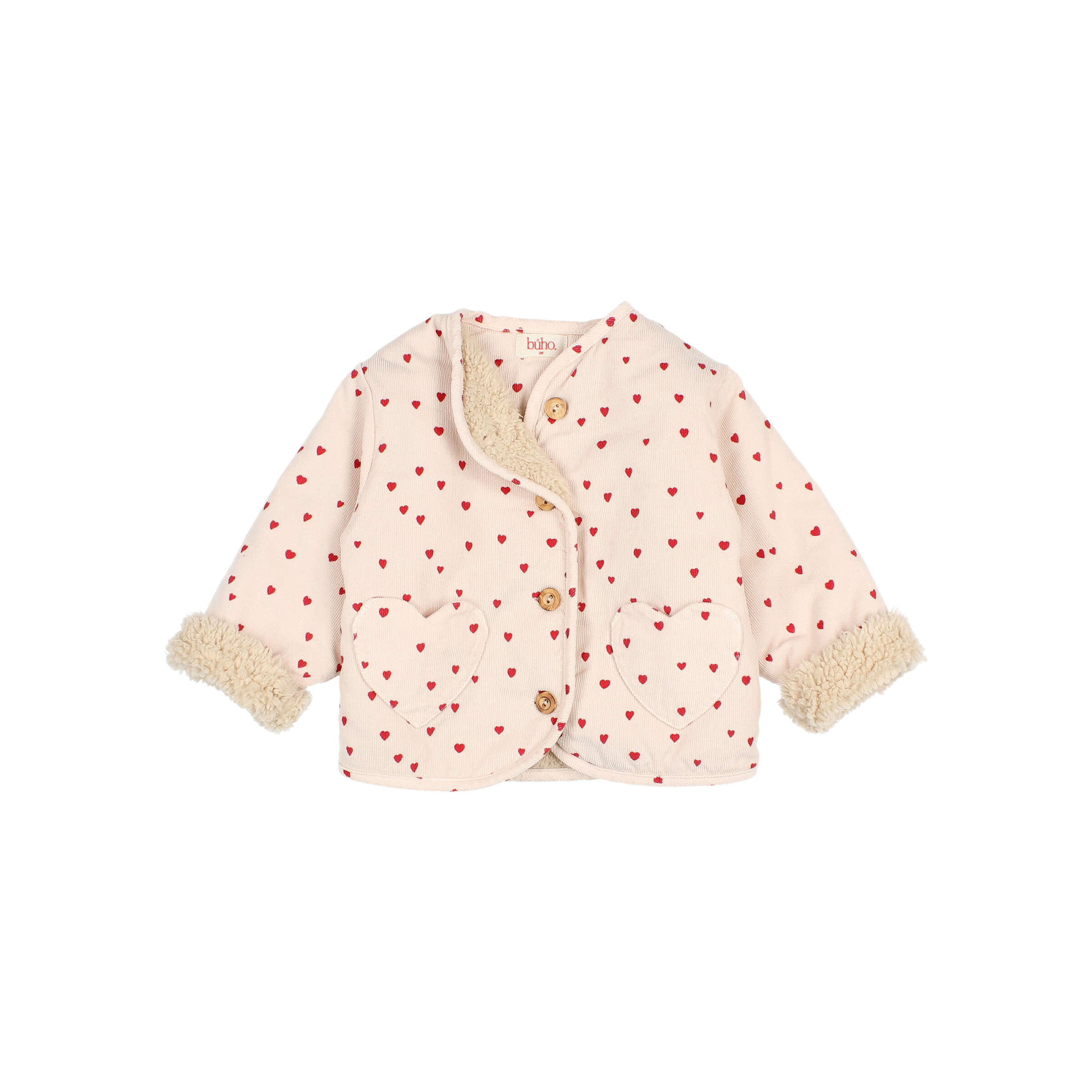 Buho Baby Jas Mini Cuore Cream Pink