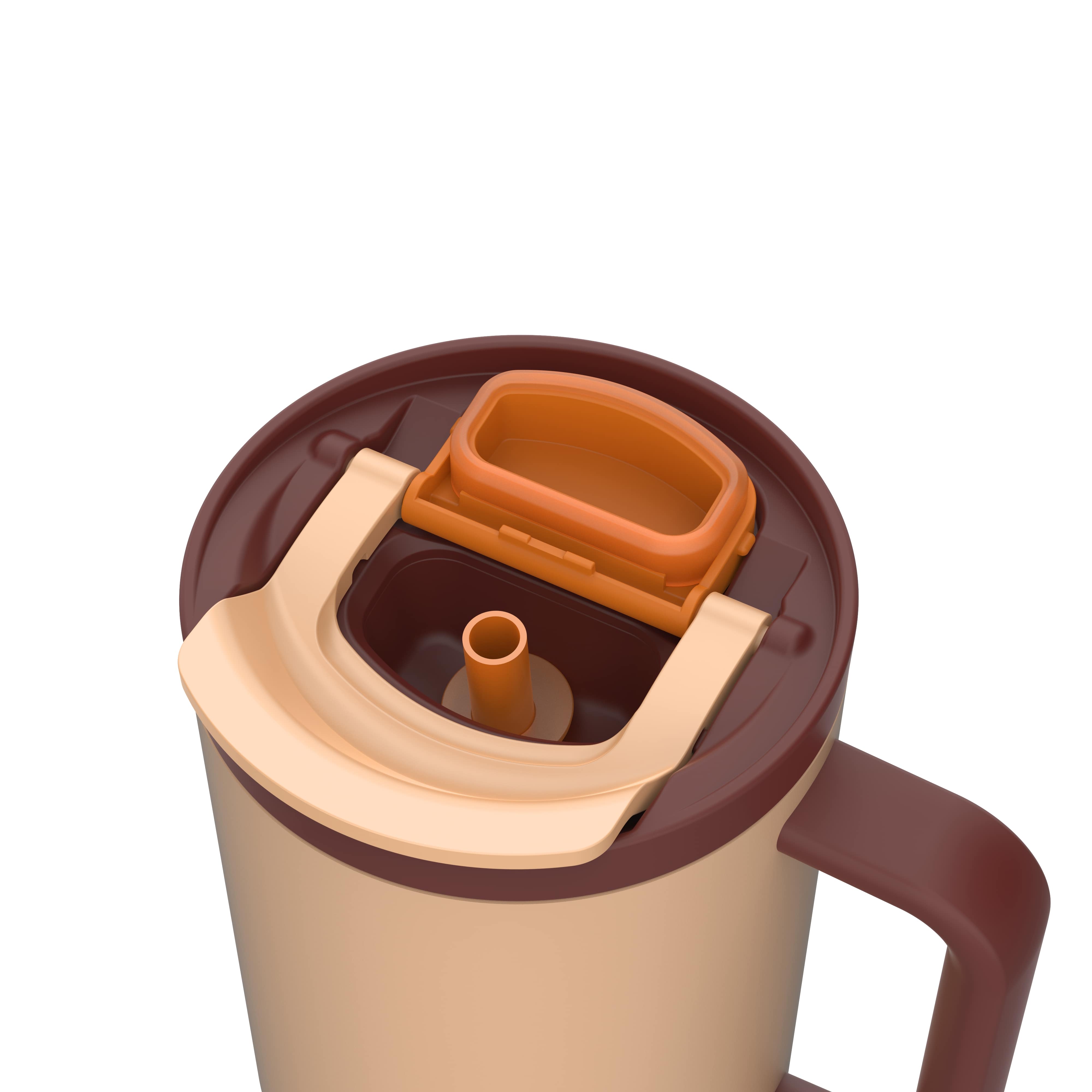 Kambukka Isoleerbeker Rio 950ml Almond Dream - met Rietje in Deksel - Tumbler - Dubbelwandig Vacuum Geisoleerd 18/8 RVS