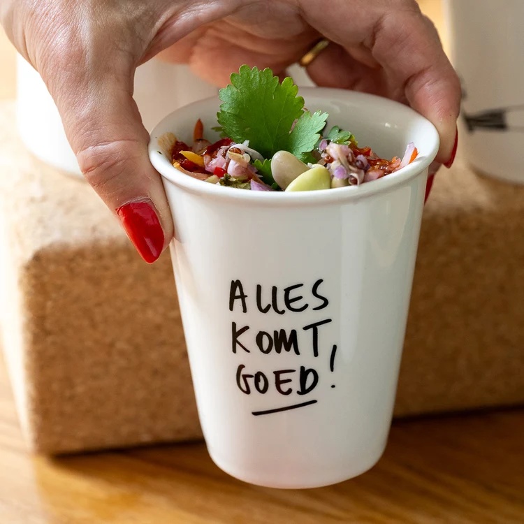 Helen B Beker Alles Komt Goed 220ml - Porselein - 8x9.5 cm