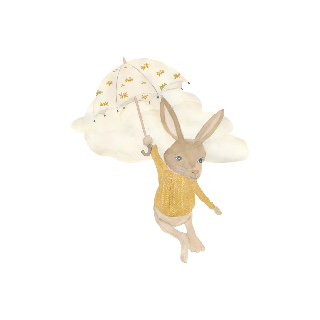 That's Mine Muursticker Emma The Umbrella Flyer Brown