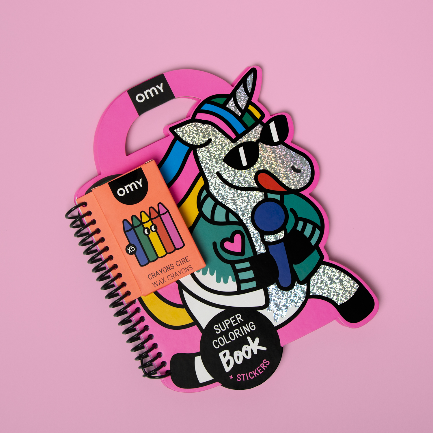 Omy Kleurboek Super Coloring & Stickers Lily met 5 Wasco's 27x22.5 cm