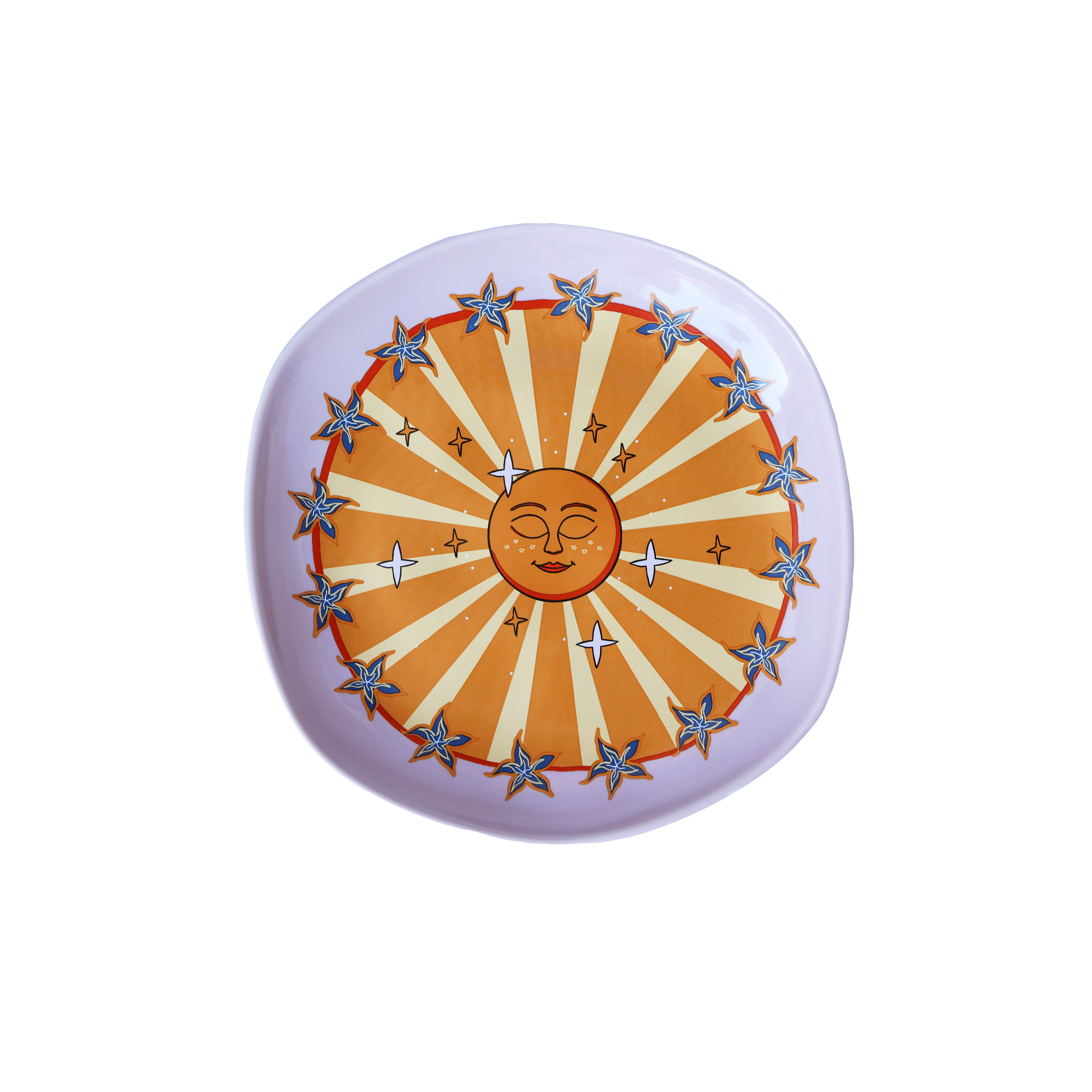 ATLITW Studio Plat Bord Sunny Escape Lilac Sun with Stars 15cm - Keramiek