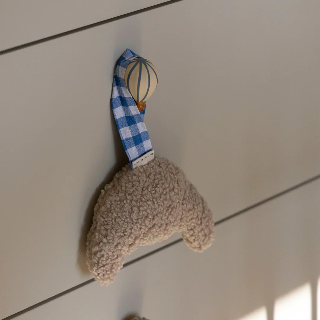 ATELIER POMME Fopspeendoekje Bonjour Little Croissant Boogie Blue