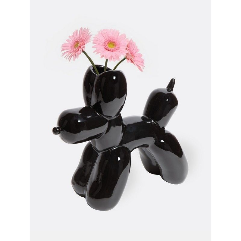 Doiy Vaas Bobby Black 25x10x21cm - Keramiek