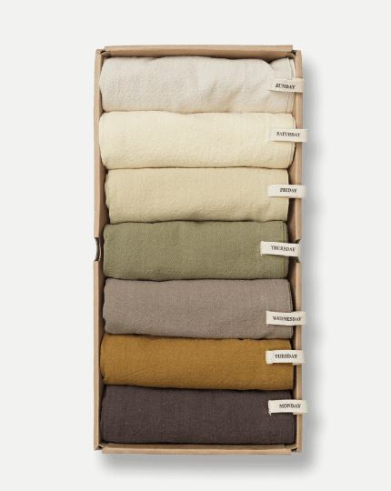 Ferm Living Keukenhanddoek Weekdagen Calm - 7 stuks