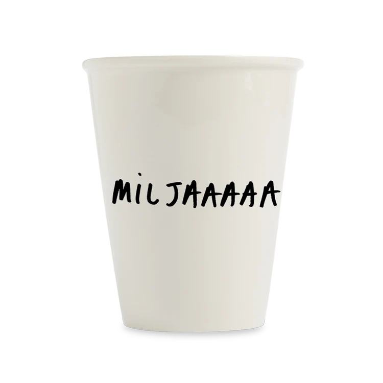 Helen B Beker Miljaaaarde 220ml - Porselein - 8x9.5 cm