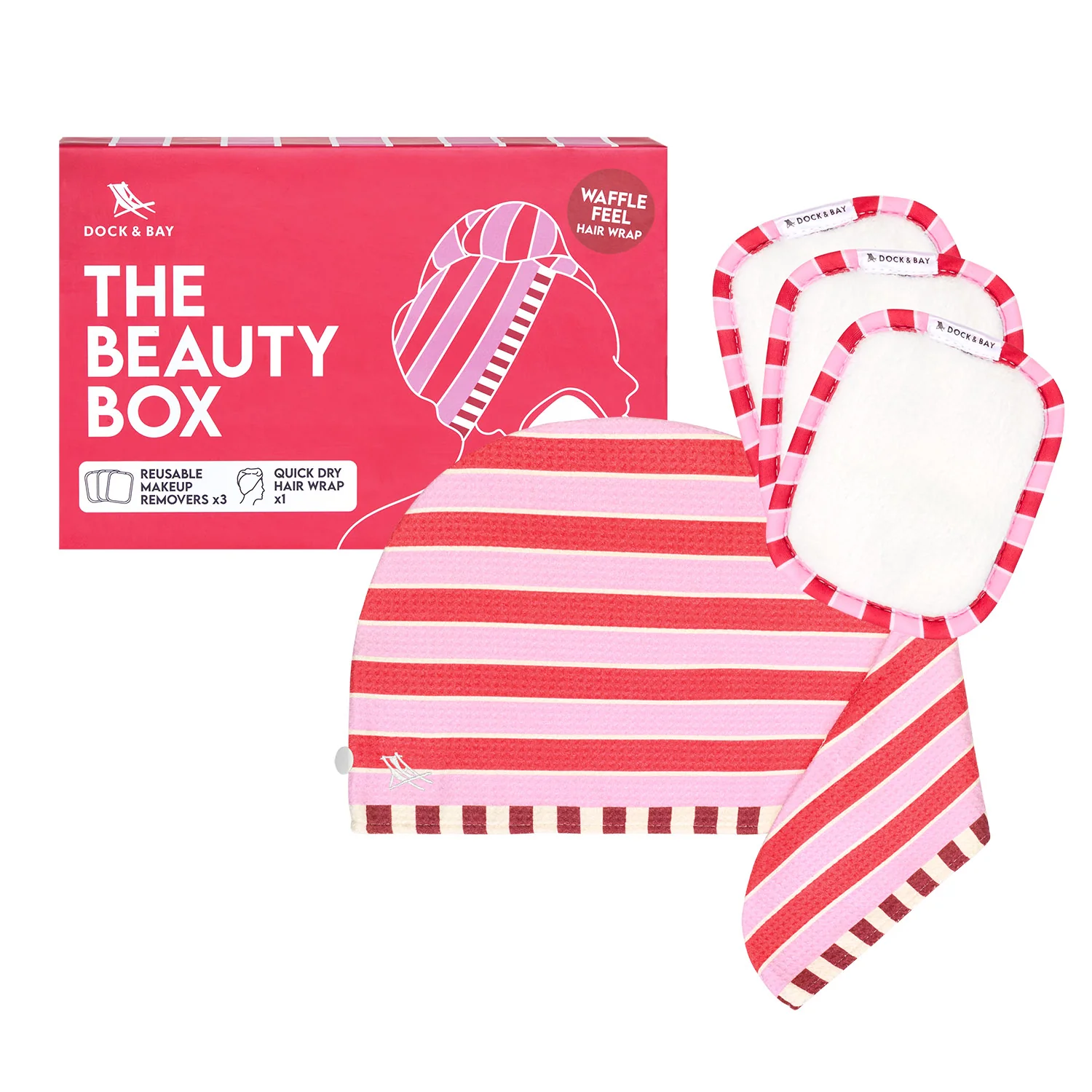 Dock & Bay Beautybox Haarhanddoek Quick Dry & Makeup Remover Cherry Bomb