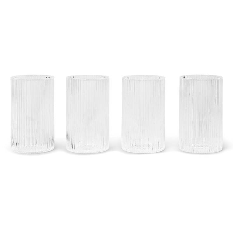 Ferm Living Glas Ripple Low - set van 4