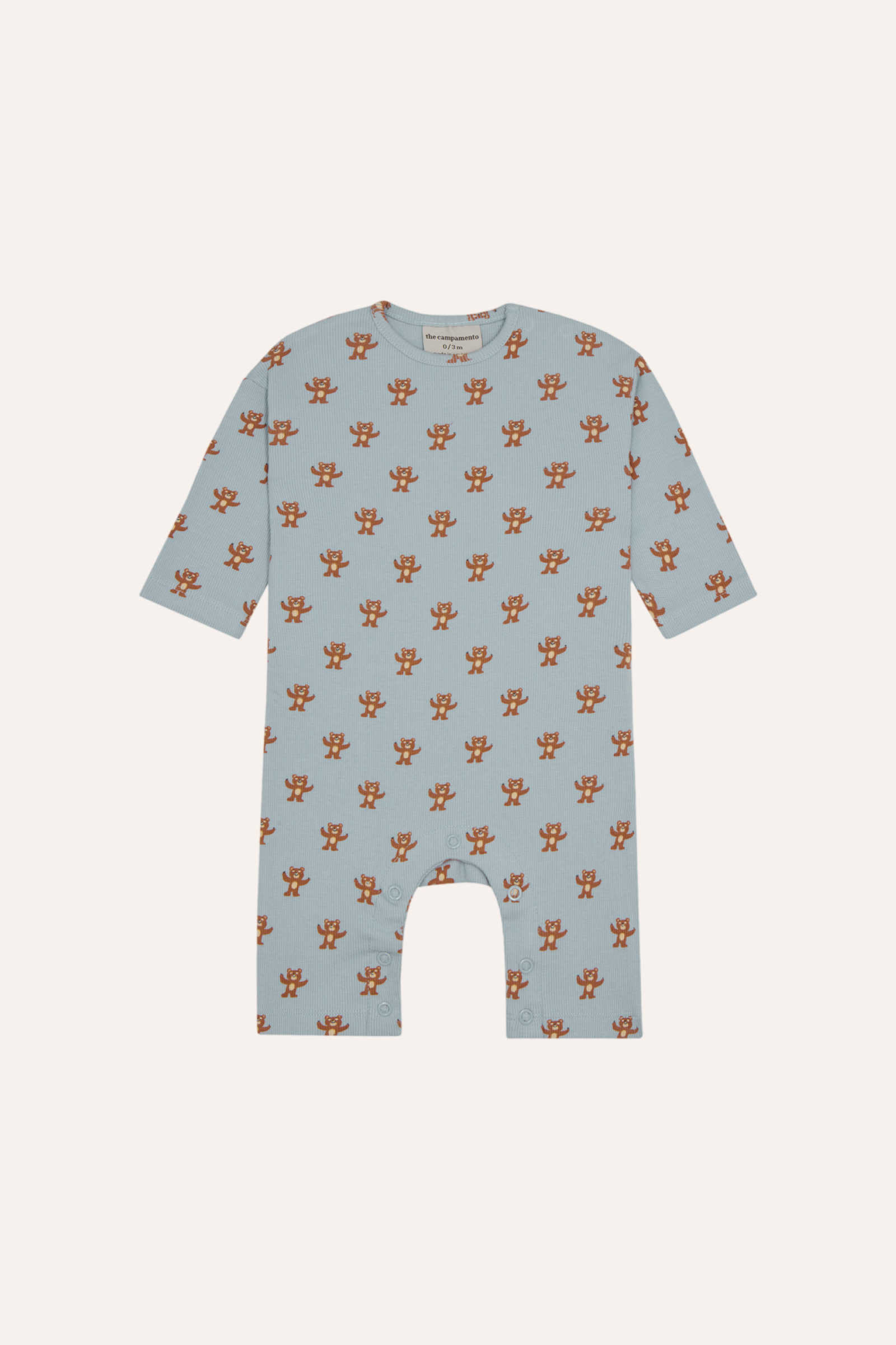 The Campamento Baby Overall Happy Bears Lichtblauw