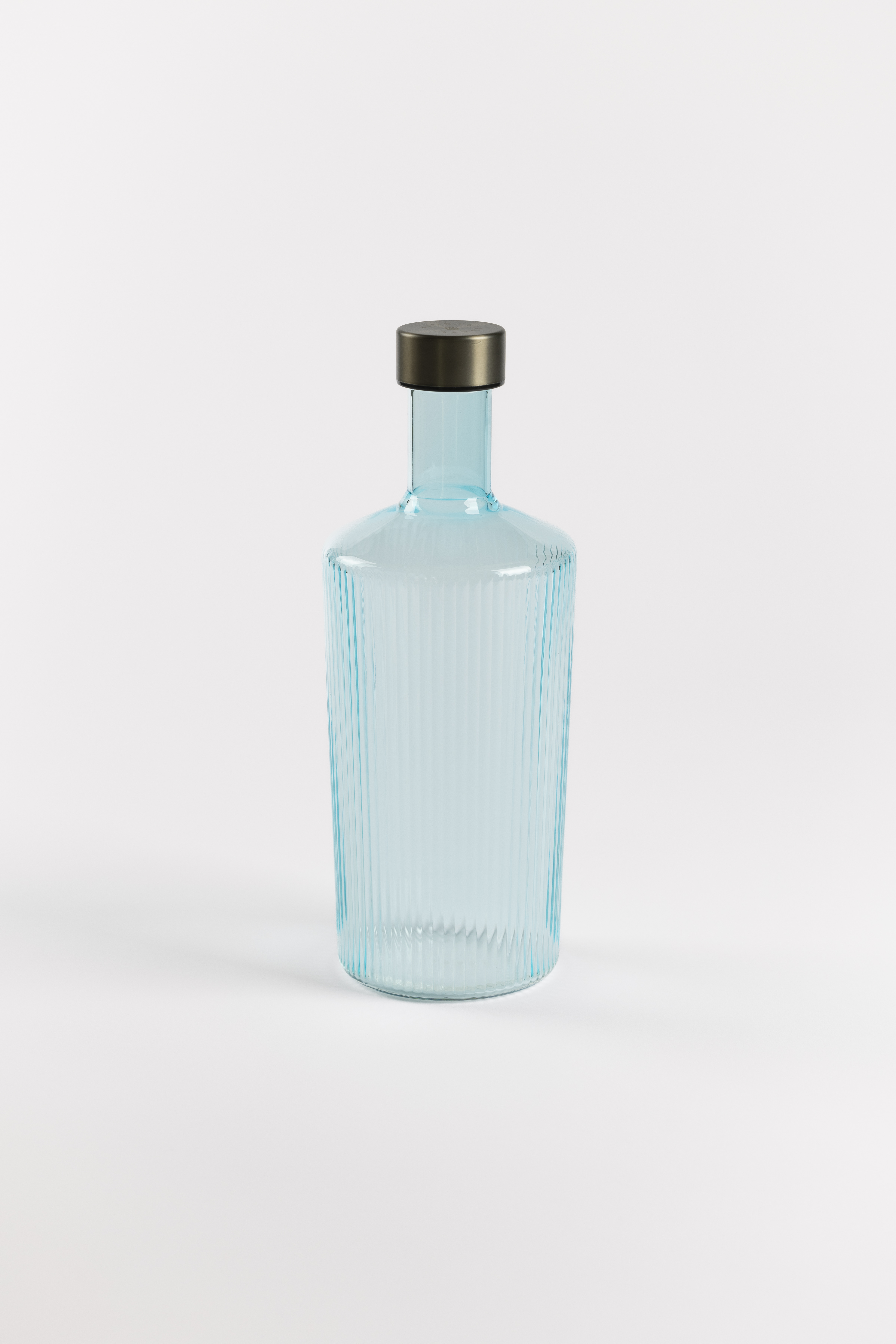 Paveau Ribbed Fles/Karaf Lucky Blue 1.25l - 10.5x28 cm