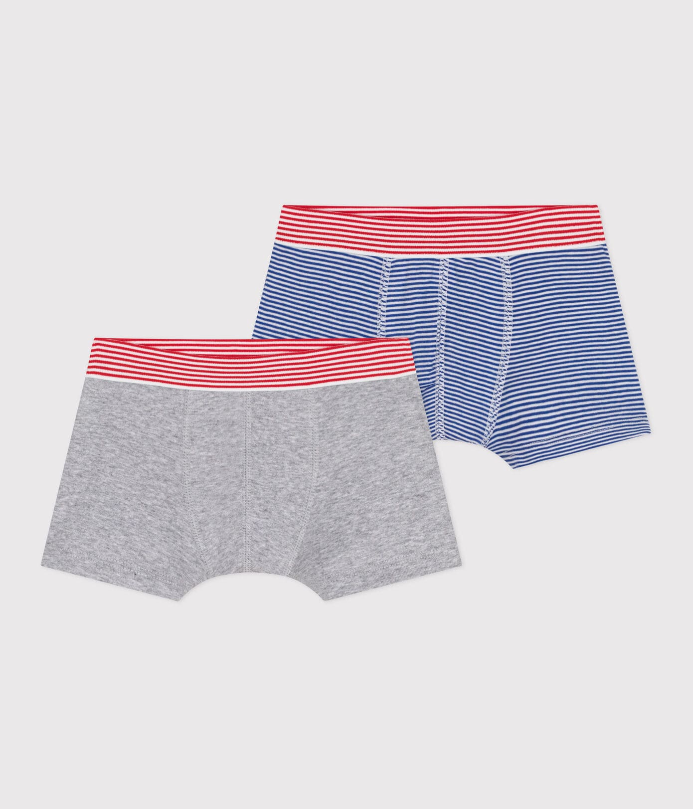 Petit Bateau Boxershort Gestreept Blauw-Grijs - 2 stuks
