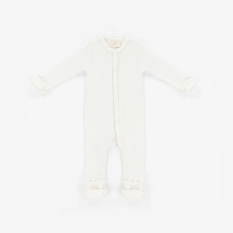 Kico Label Pyjama met Voetjes Merinowol Wit