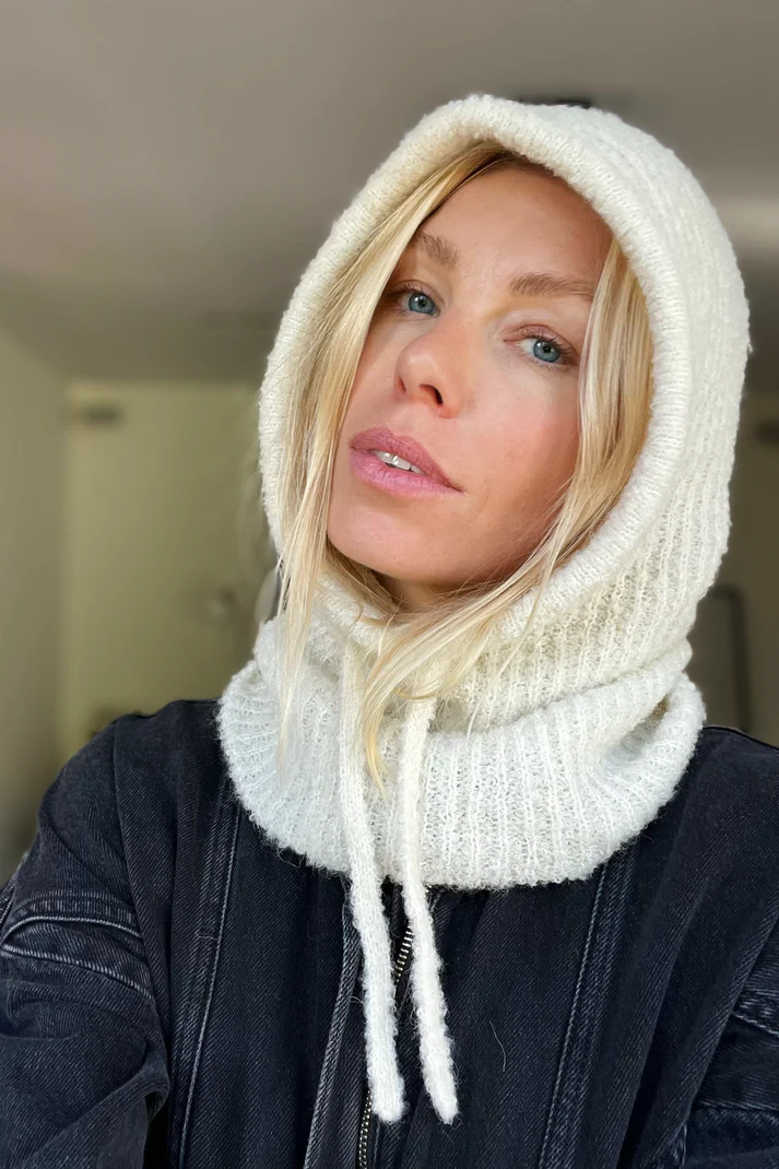 LN Knits Muts Balaclava Beanie Off White