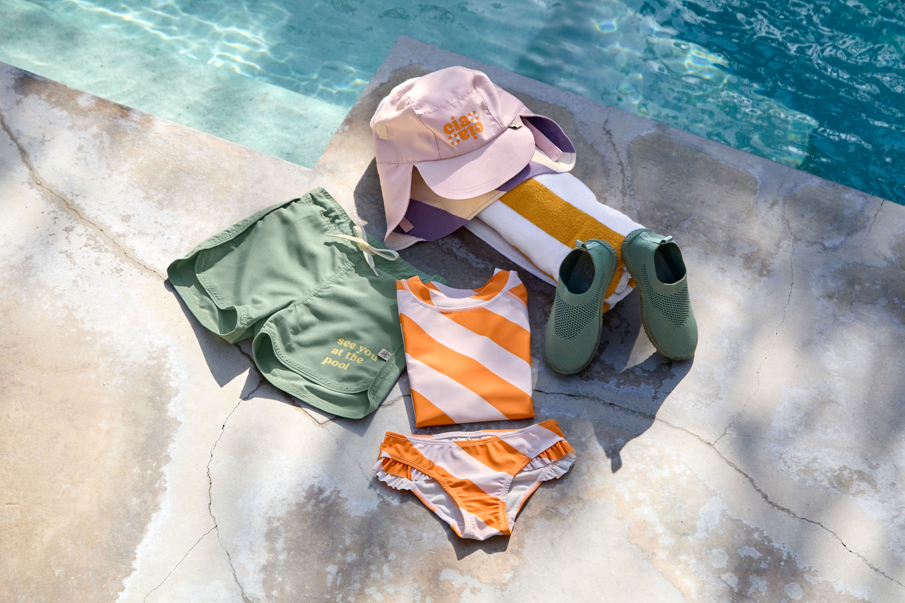 Lässig T-shirt Lm UV Rashguard Gestreept Pink-Orange - 6 jaar