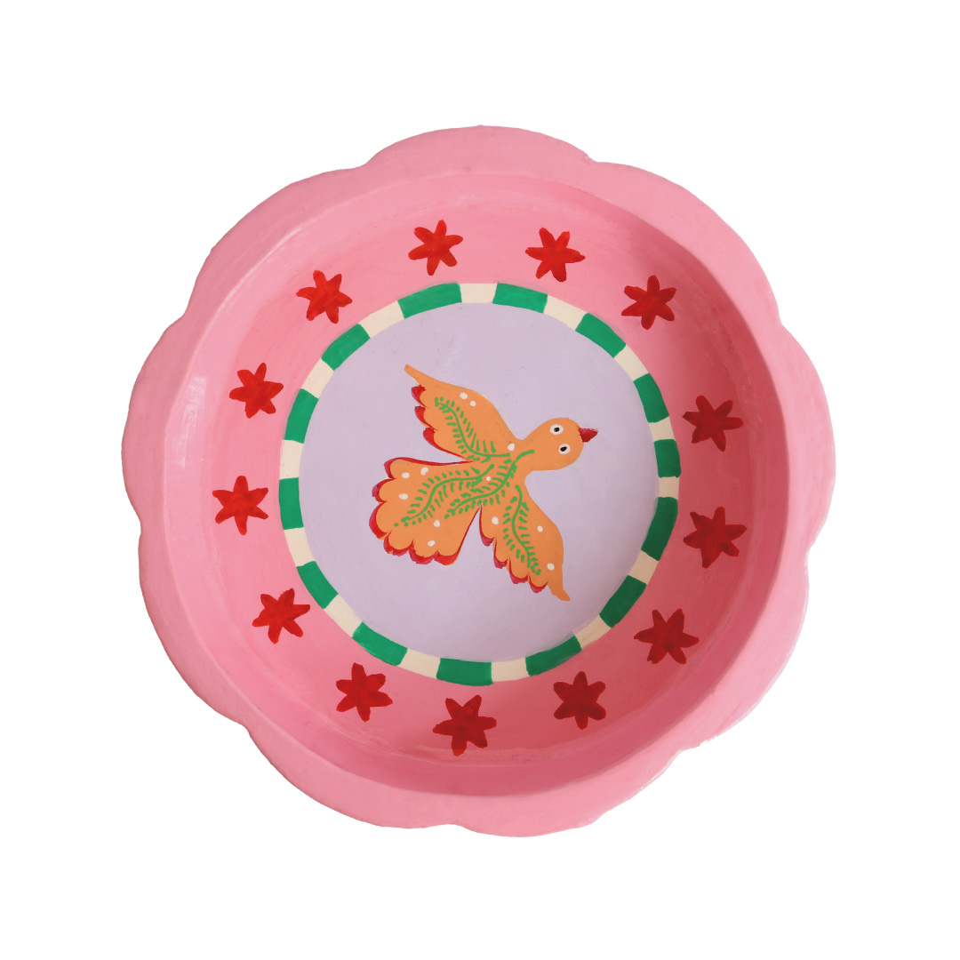 ATLITW Bowl with Bird - Keramiek - Roze