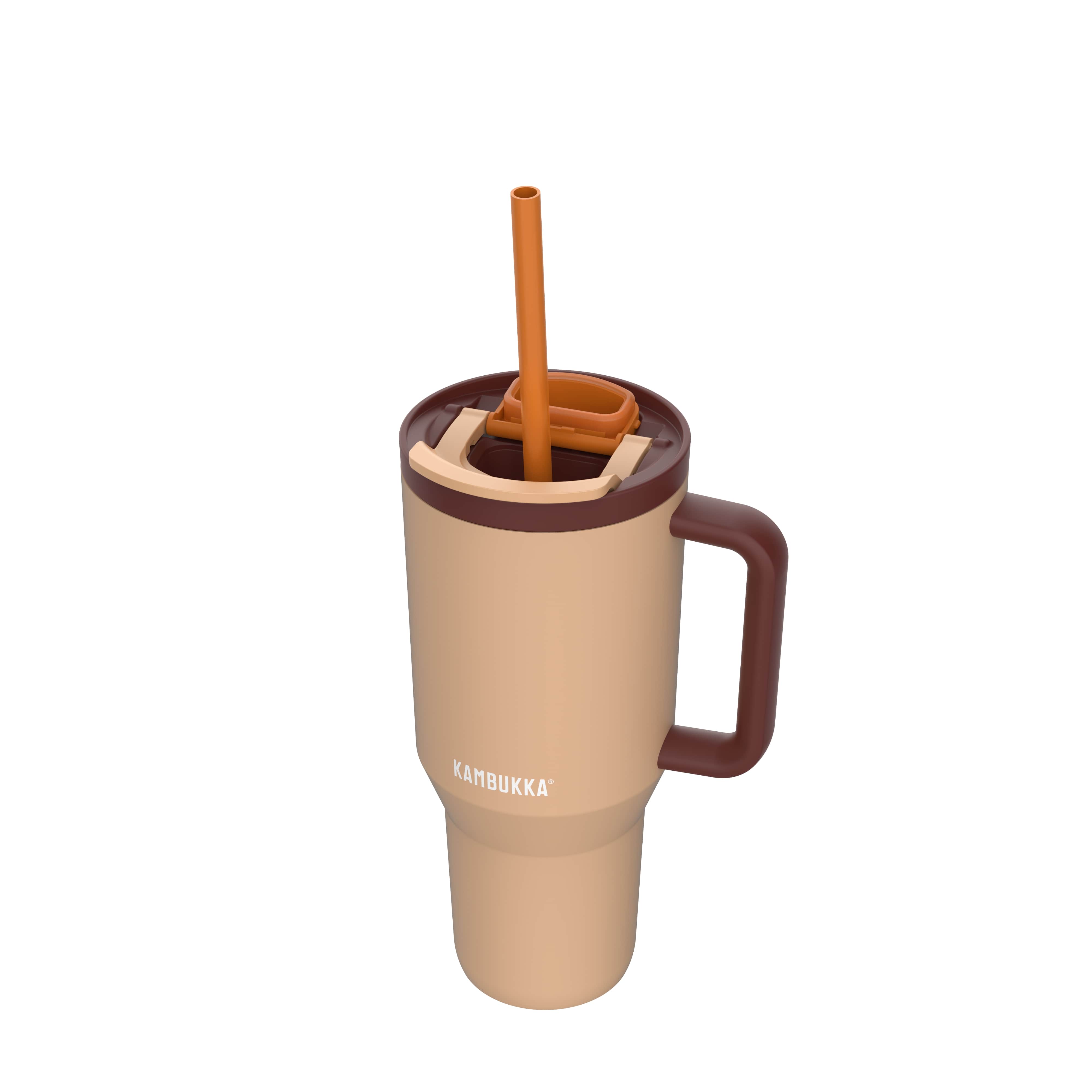 Kambukka Isoleerbeker Rio 950ml Almond Dream - met Rietje in Deksel - Tumbler - Dubbelwandig Vacuum Geisoleerd 18/8 RVS