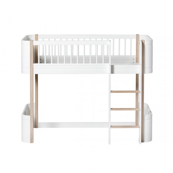 Oliver Furniture Bed SHOWROOMMODEL Low Loft Mini+ White-Oak 68x162 cm
