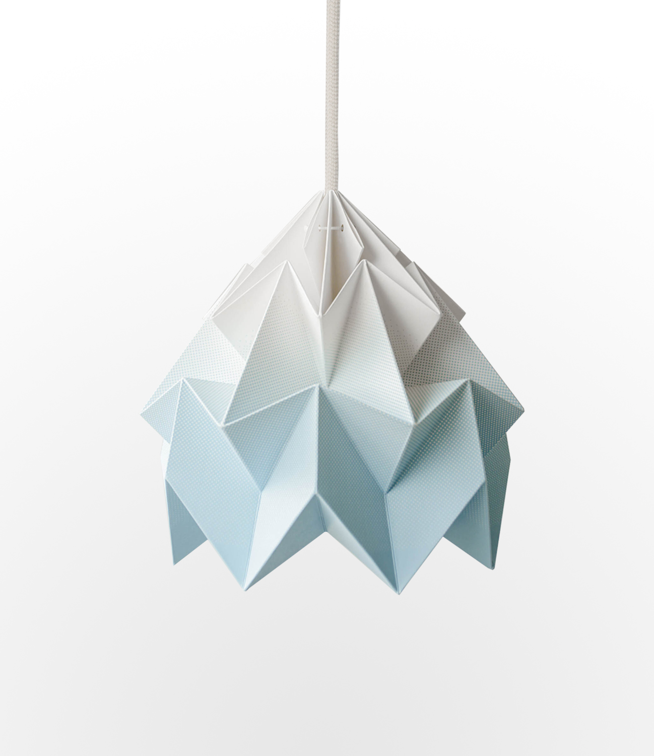 Studio Snowpuppe Hanglamp Origami Papier Gevouwen Moth Gradient Blue - Pastelblauw Koord