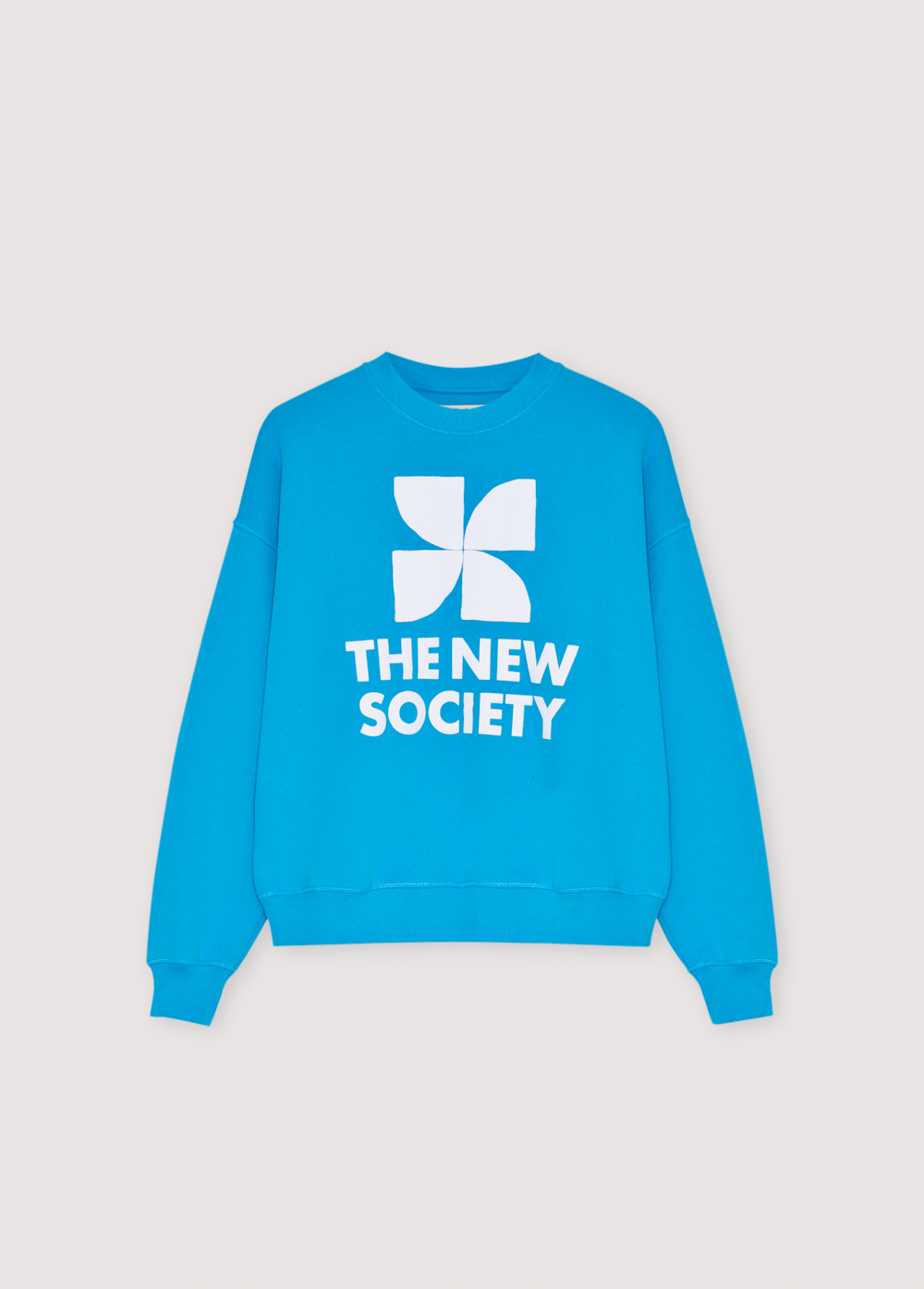 The New Society Sweater Logo TNS Pool Blue