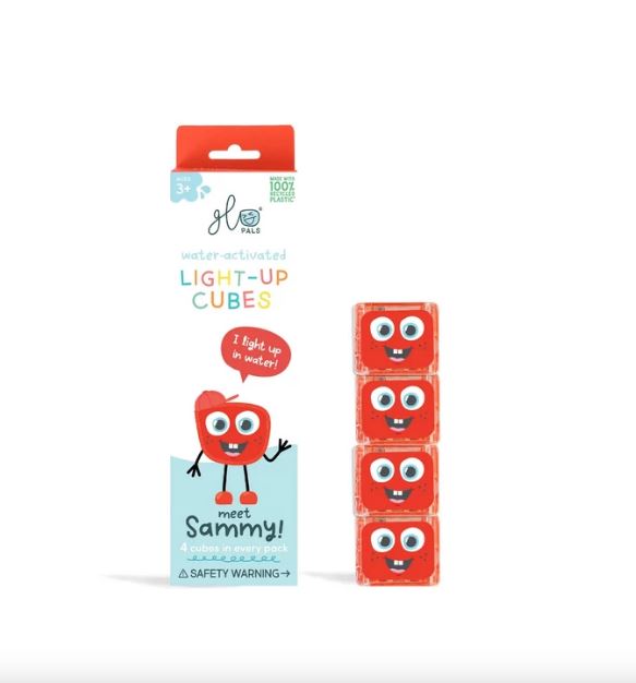 Glo Pals Badspeelgoed Light-Up Cubes Sammy Rood - 4 stuks