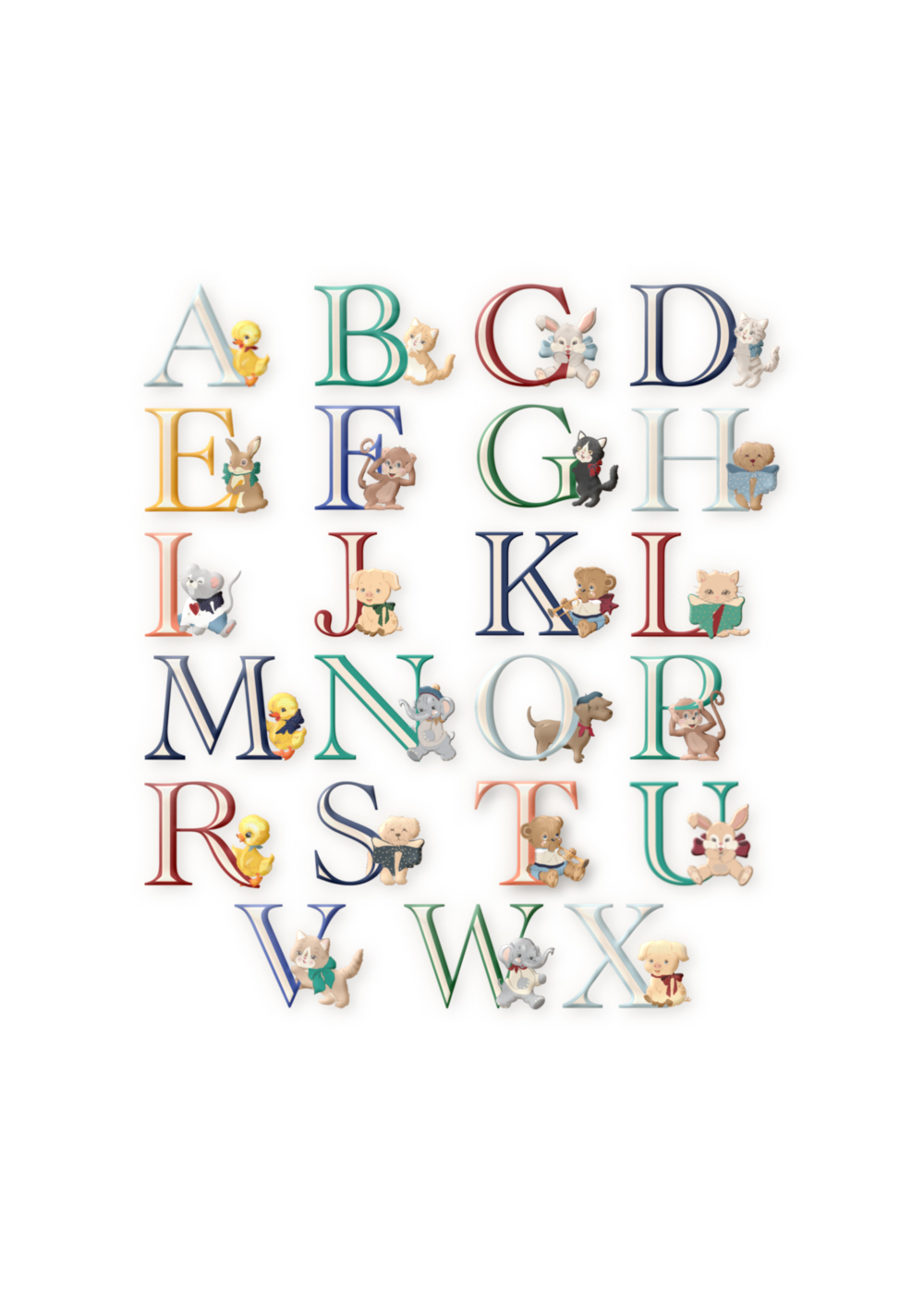 Konges Slojd ABC Deurletters Multi Color