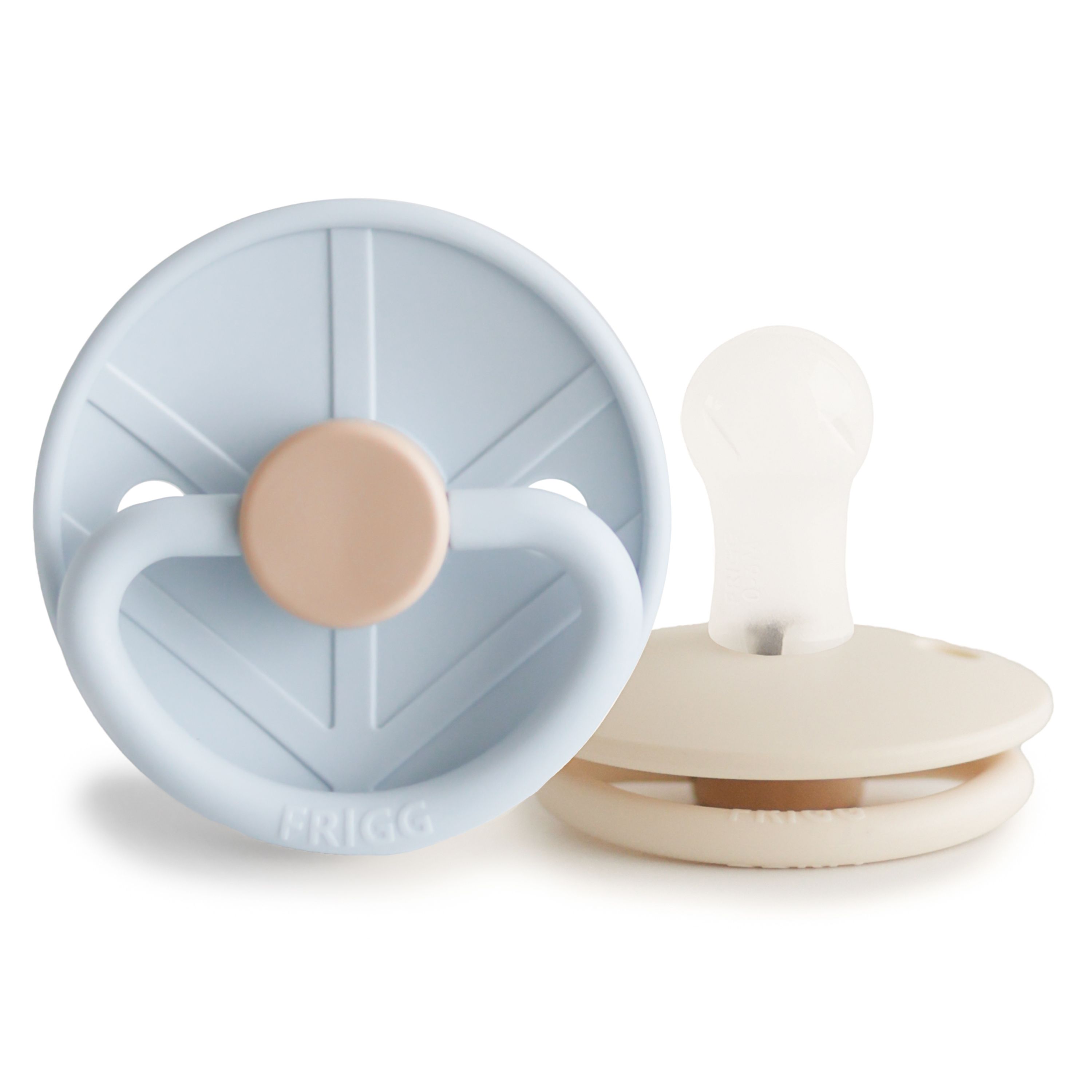 Frigg Fopspeen Little Viking Silicone Powder Blue-Cream 0-6 maand - 2 stuks