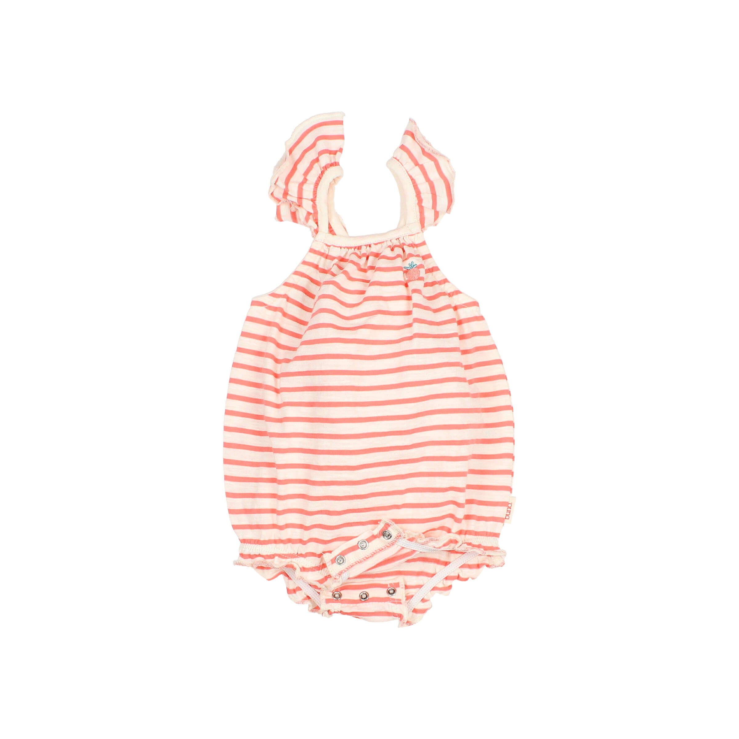 Buho Baby Romper Stripes Coral