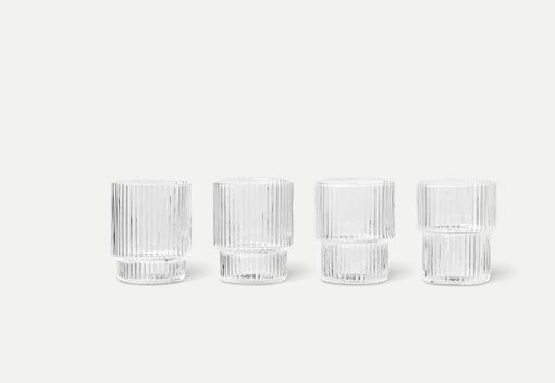 Ferm Living Glas Ripple Small - 4 stuks