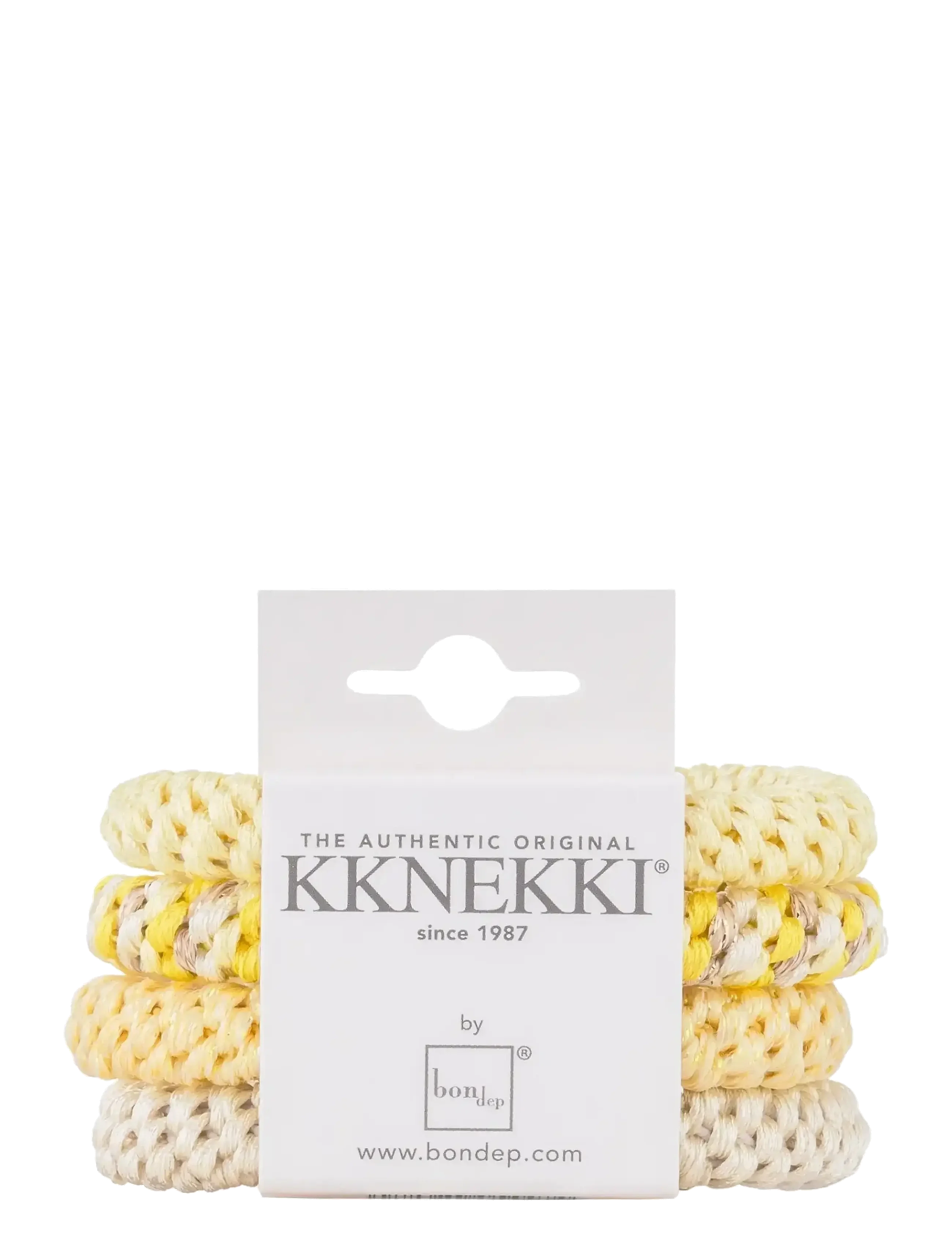 KKNEKKI Haarelastiek Bundel 48 Geel-Wit - 4 stuks