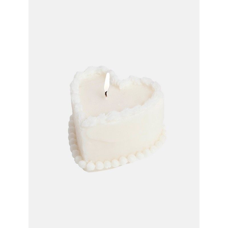 Doiy Kaars Sweetie Cake White - Hartvorm