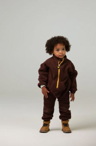 Ducksday / Sherpa fleece suit  / dark brown yellow