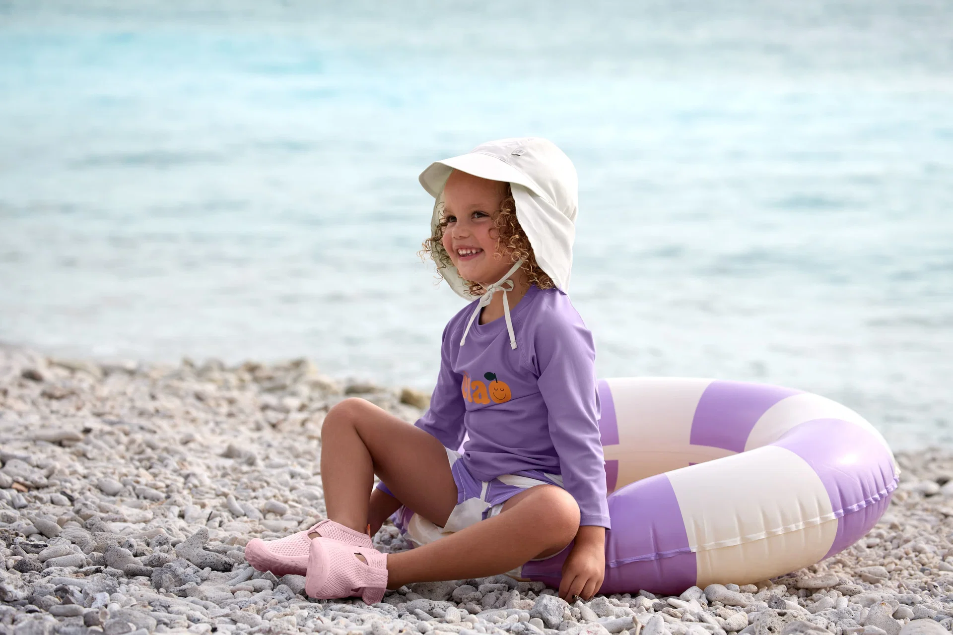 Lässig Zwemshort Stripes Purple-Sea Salt - 9 maand