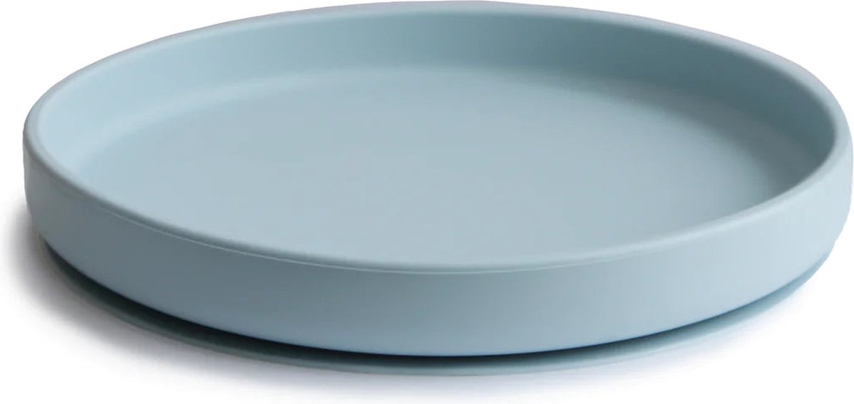 Mushie Bord Classic Silicone met Zuignap Powder Blue