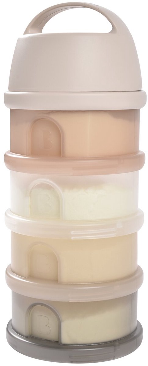 Beaba Doseerdozen Stapelbaar 4-delig Grijs-Leemkleurig