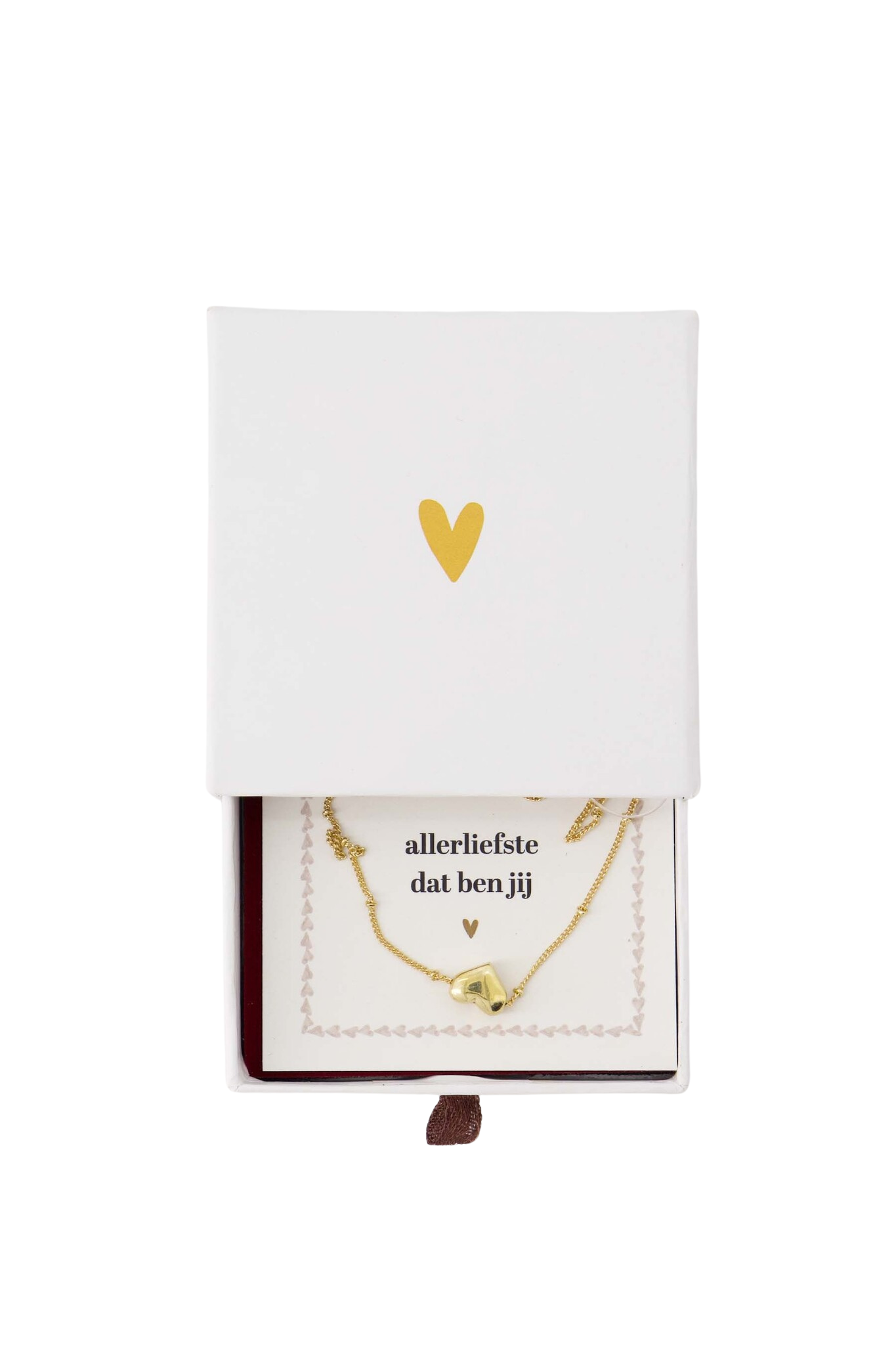 Zusss Ketting Hartje in Je Hart Wit Geschenkverpakking 8.5x8.5 cm
