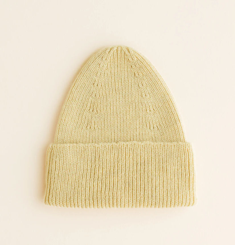 Hvid Adult Beanie Fonzie Light Yellow