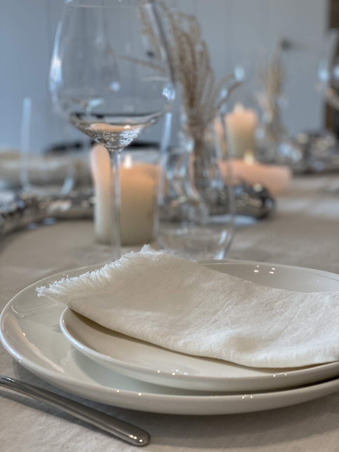 Studio Noticed / linnen servet met franjes / gebroken wit