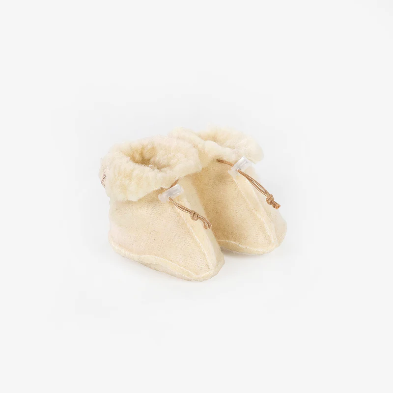 Kico Label Booties Merinowol Naturel maat 1 - 0-6 maand