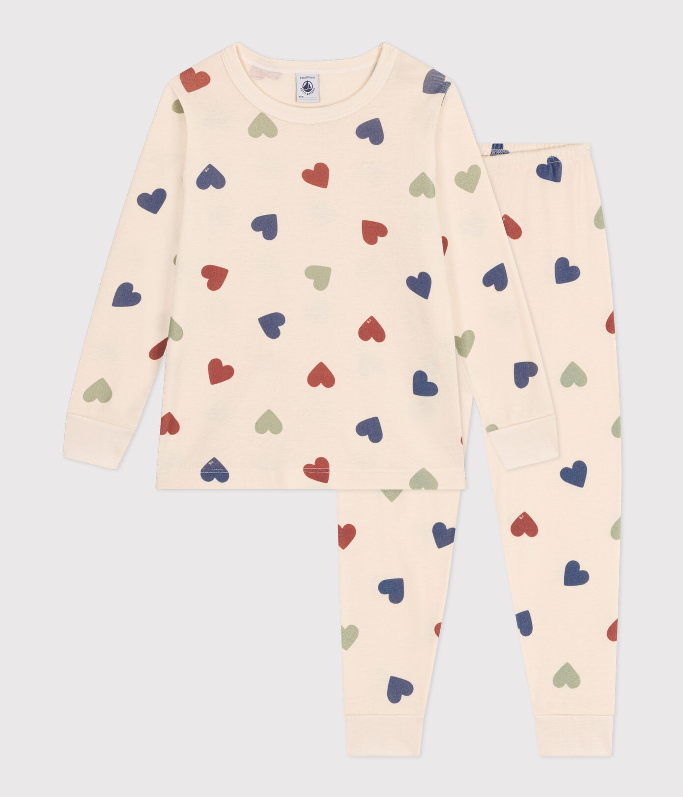 Petit Bateau / katoenen pyjama voor kinderen / hartmotief