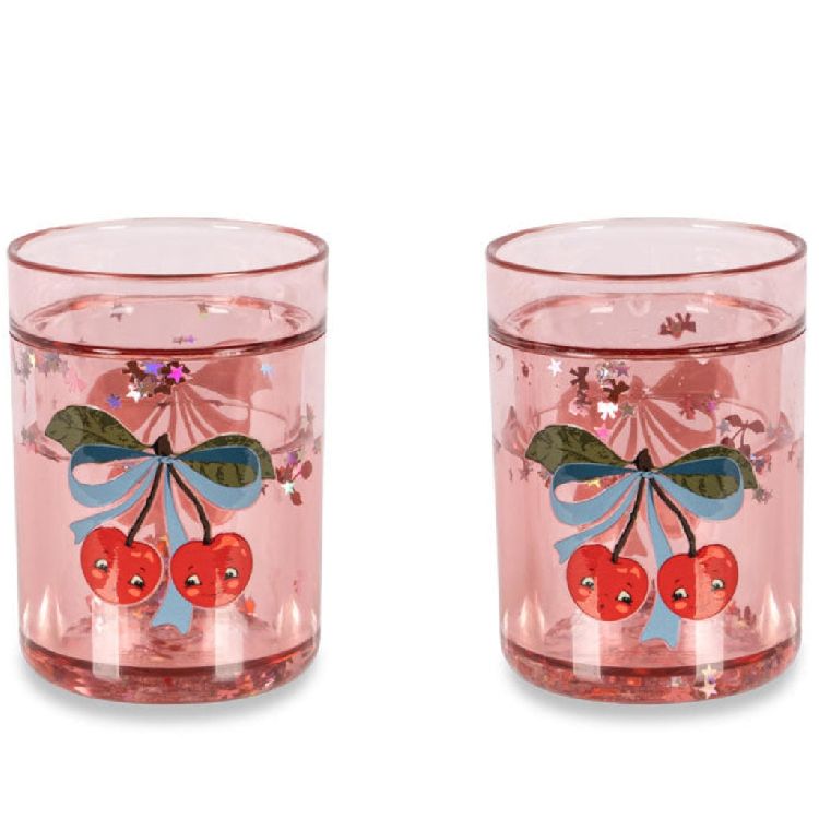 Konges Slojd Beker Glitter Cherry Bow - 2 stuks