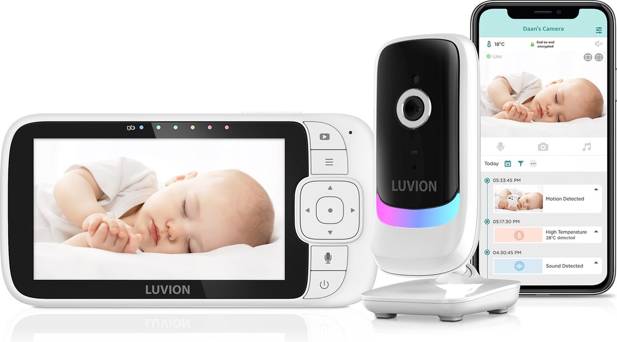 Luvion Babymonitor Essential Connect Wit Scherm 5" 2-way Talk