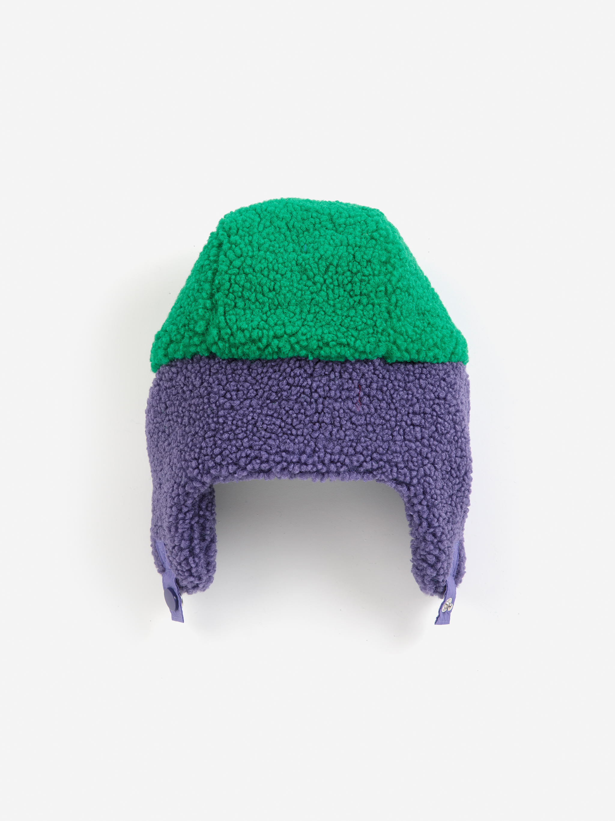 Bobo Choses Muts Color Block Sheepskin Chapka Groen-Paars - maat 48