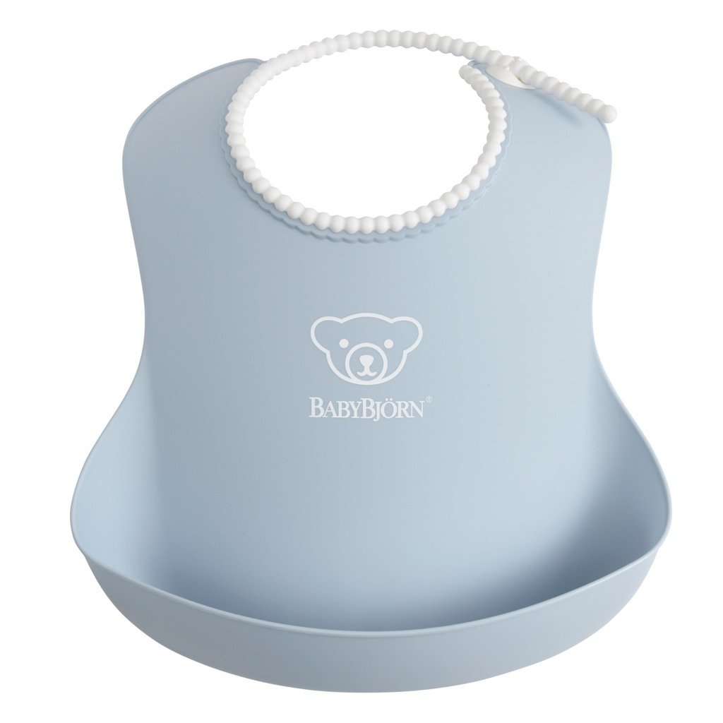 BabyBjorn Slab Baby Bib met Opvangbakje Powder Blue