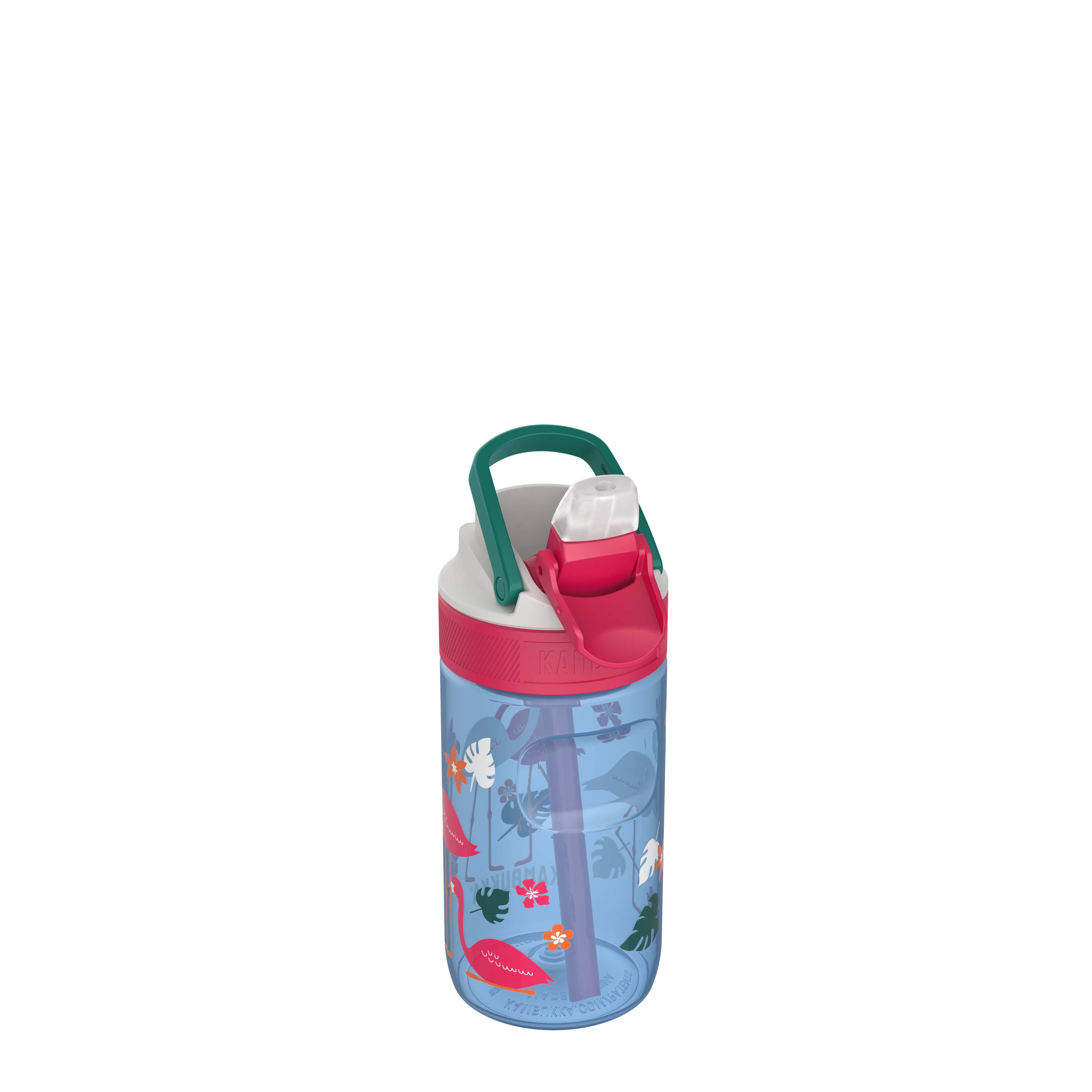 Kambukka Drinkfles Lagoon 400ml Blue Flamingo - met Rietje in Deksel - 50% Recycled PET