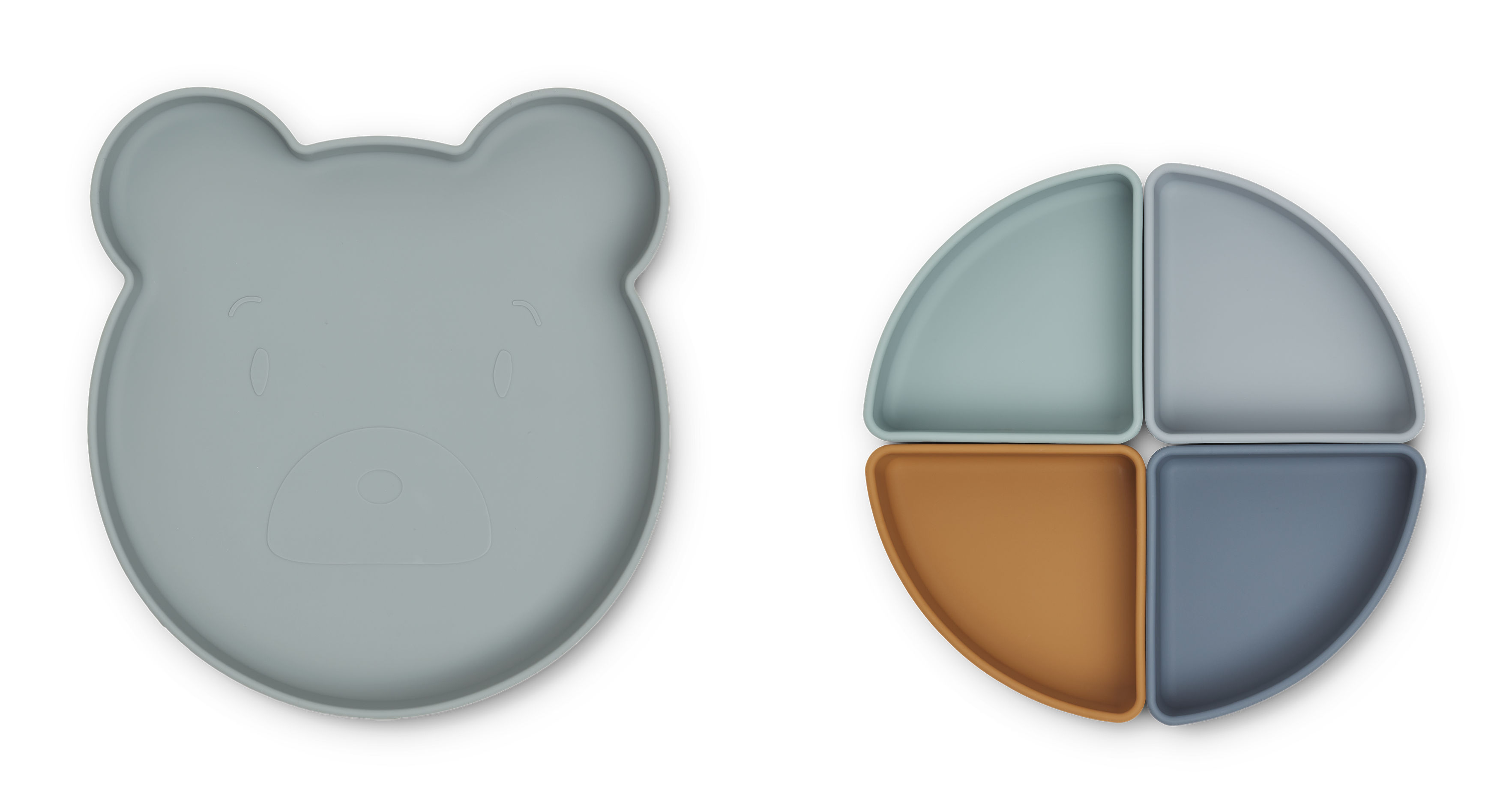 Liewood Bord Arne Silicone 5-delig 21x2.6 cm Bear Blue Fog Multi Mix